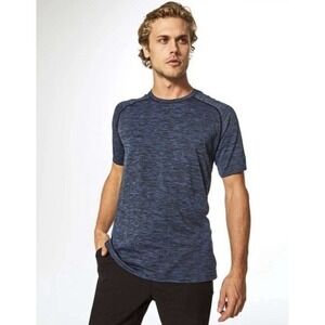 Lululemon Men's Metal Vent Tech Short‎ Sleeve Shirt Blue Heathered Size M Sporty